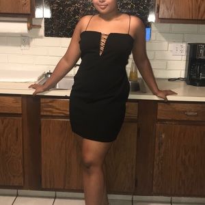 A black semi formal dress.